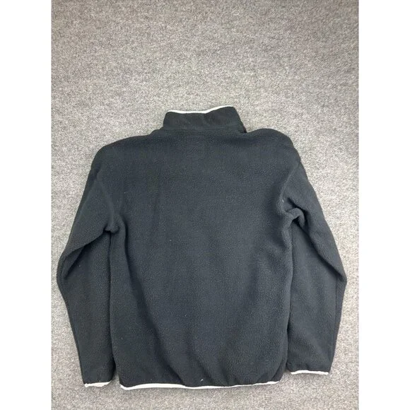 Columbia Fleece Pullover Mens Medium Gray Snap Front Mock Neck Pocket Warm - Picture 7 of 7